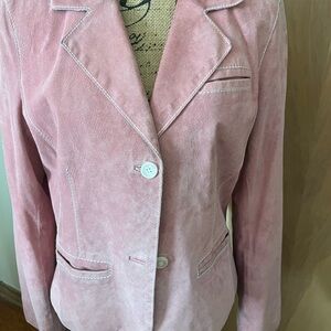 VINTAGE Dalia Blush Suede Jacket and Pants Set